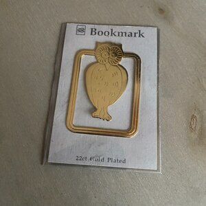 Owl Bookmark Vintage 2 fishes new in package 22ct gold plated